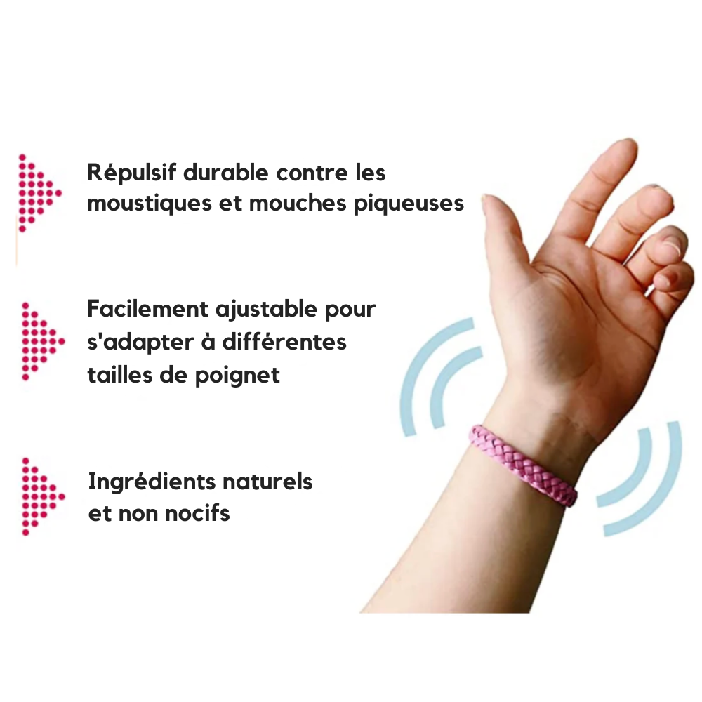 Bracelet anti-moustiques Oryo — Répulsif durable, facilement ajustable, ingrédients naturels et non nocifs