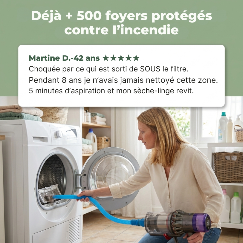 SafeLinge™ — Tuyau Aspiration Filtre Sèche-linge | Slim 80cm Universel