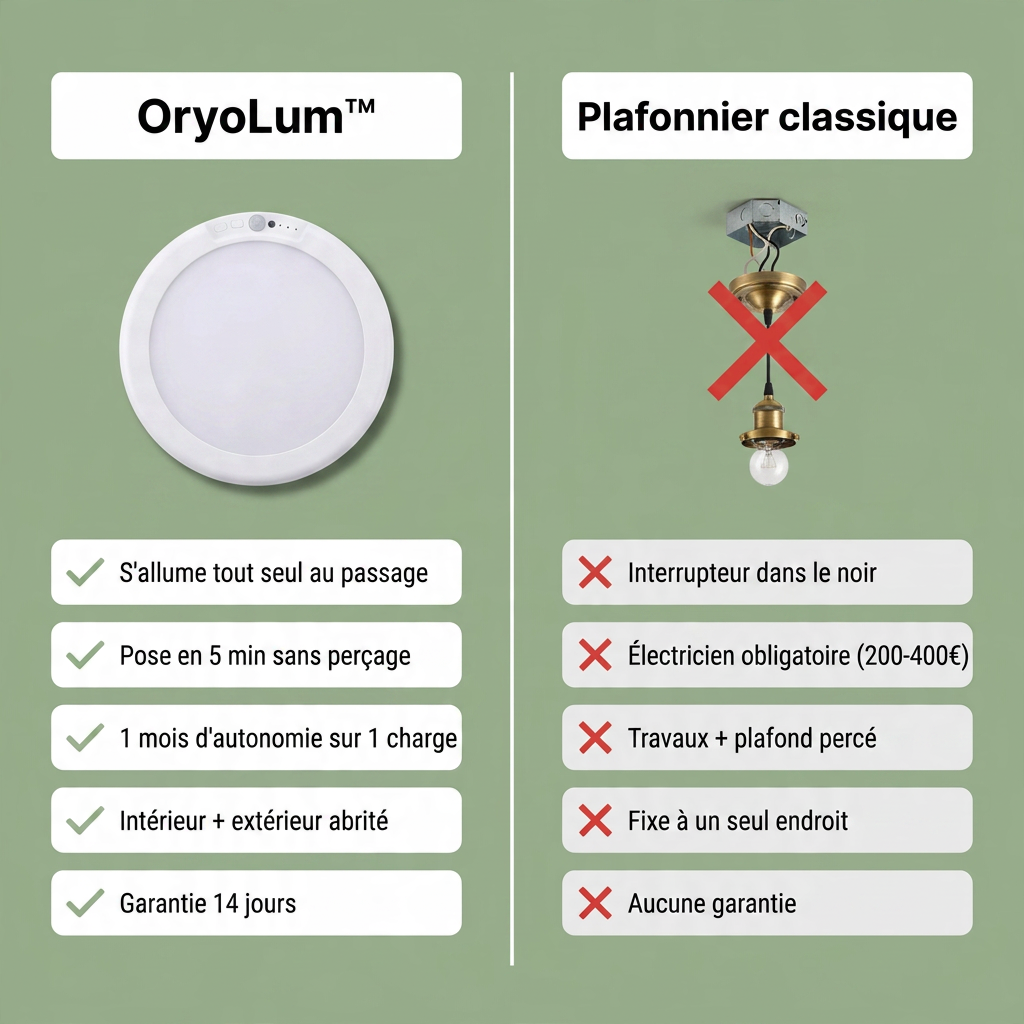 OryoLum vs plafonnier classique