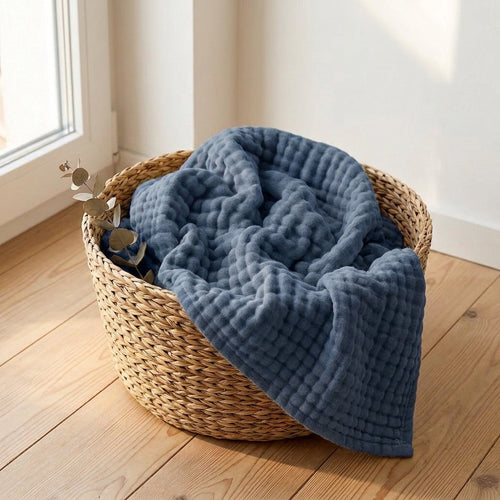 Couverture en mousseline douce — Bleu marine