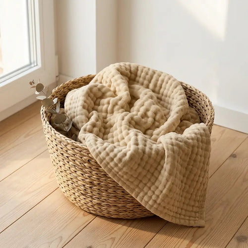 Couverture en mousseline douce — Sable