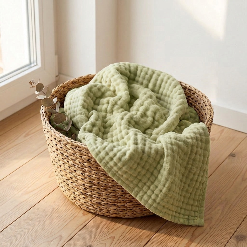 Couverture en mousseline douce — Vert clair