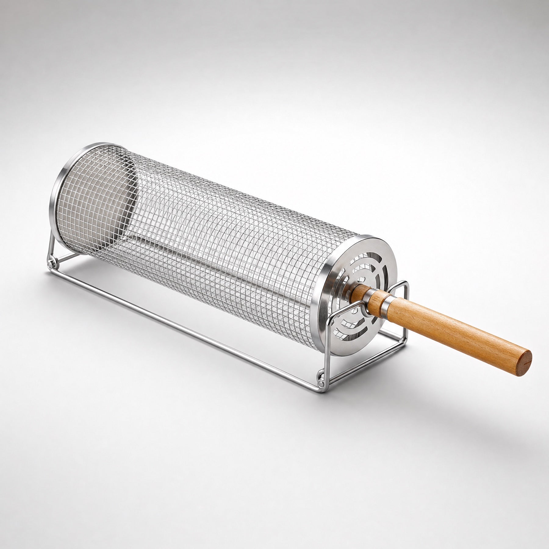 RollGrill panier BBQ roulant inox 304 packshot studio